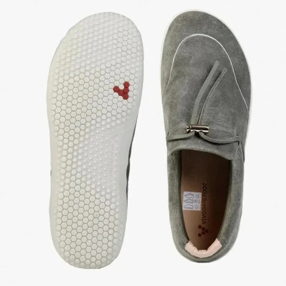 Vivo Barefoot Ra Slip On Flats Gray Leather Size 37 7